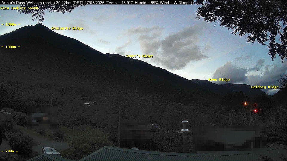 Webcam Temple Basin: Arthur Pass North