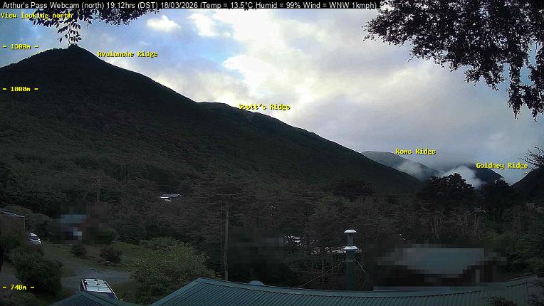 Webcam Temple Basin: Arthur Pass North