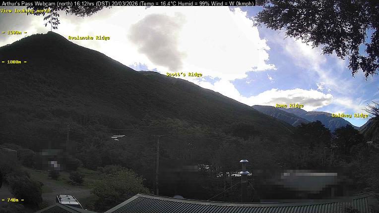 Webcam Temple Basin: Arthur Pass North