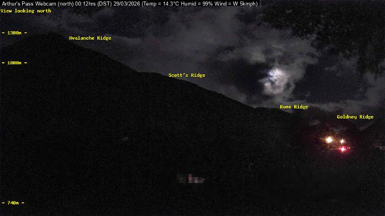 Webcam Temple Basin: Arthur Pass North