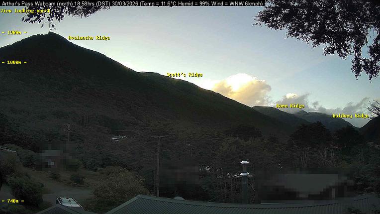 Webcam Temple Basin: Arthur Pass North