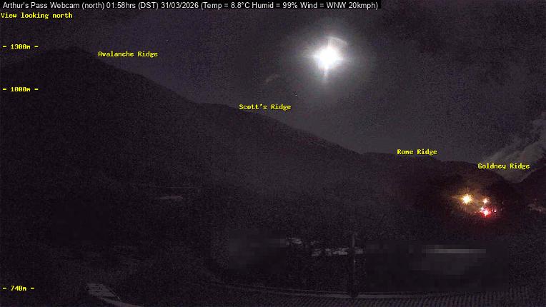 Webcam Temple Basin: Arthur Pass North