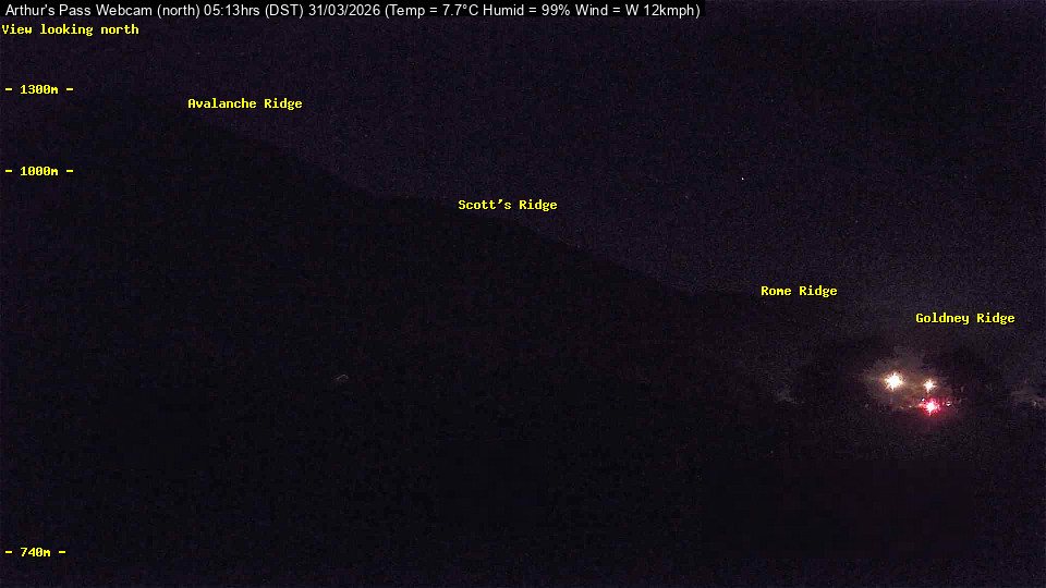 Webcam Temple Basin: Arthur Pass North