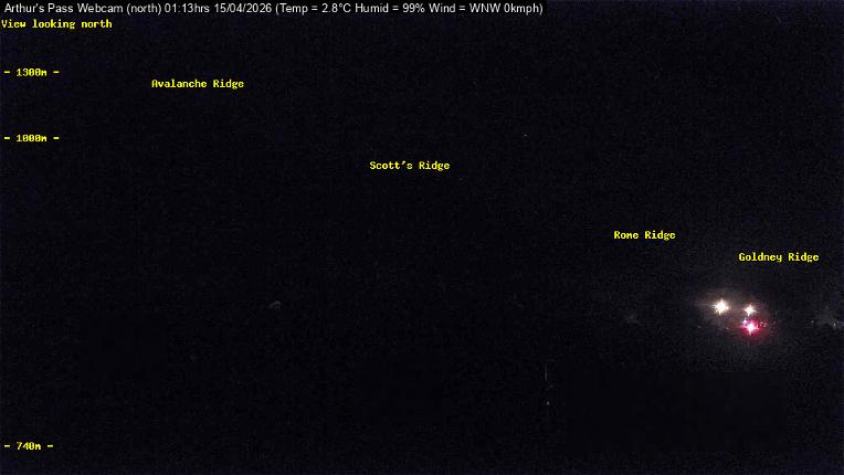 Webcam Temple Basin: Arthur Pass North