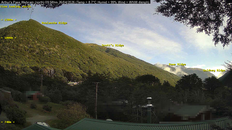 Webcam Temple Basin: Arthur Pass North