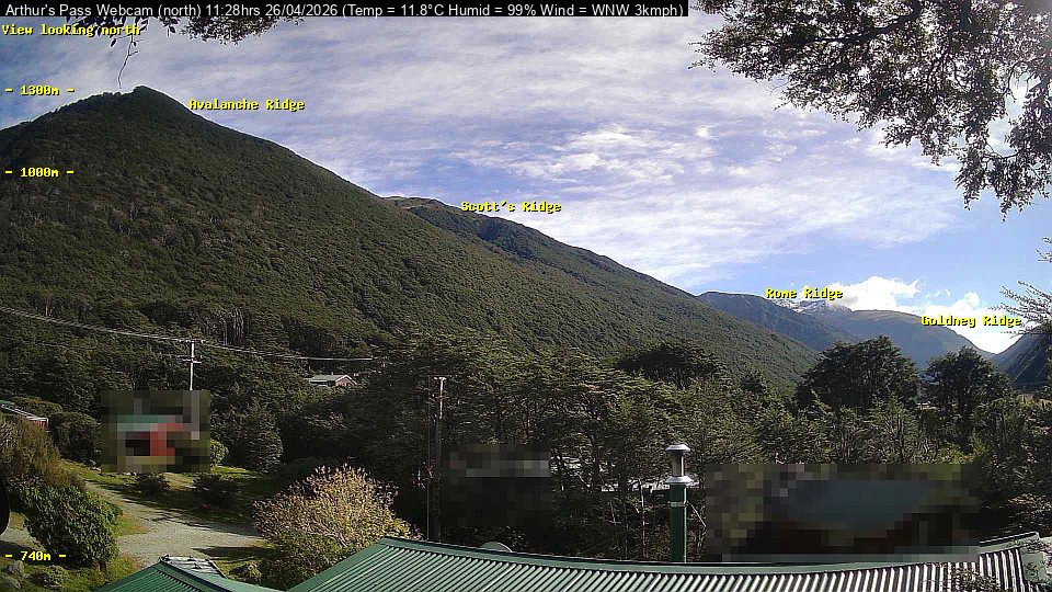 Webcam Temple Basin: Arthur Pass North