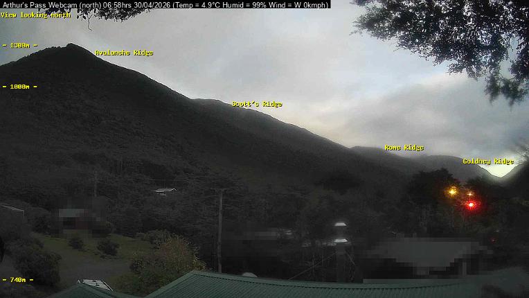 Webcam Temple Basin: Arthur Pass North