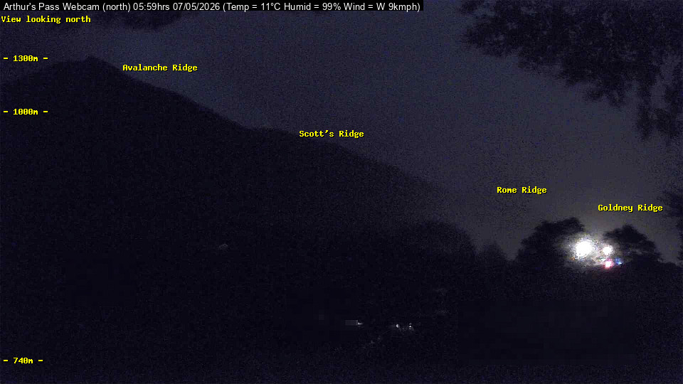 Webcam Temple Basin: Arthur Pass North