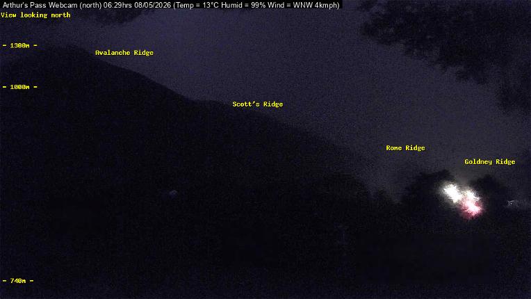 Webcam Temple Basin: Arthur Pass North