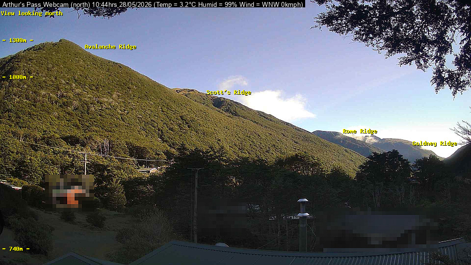 Webcam Temple Basin: Arthur Pass North