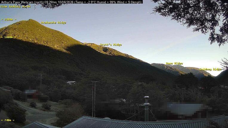 Webcam Temple Basin: Arthur Pass North