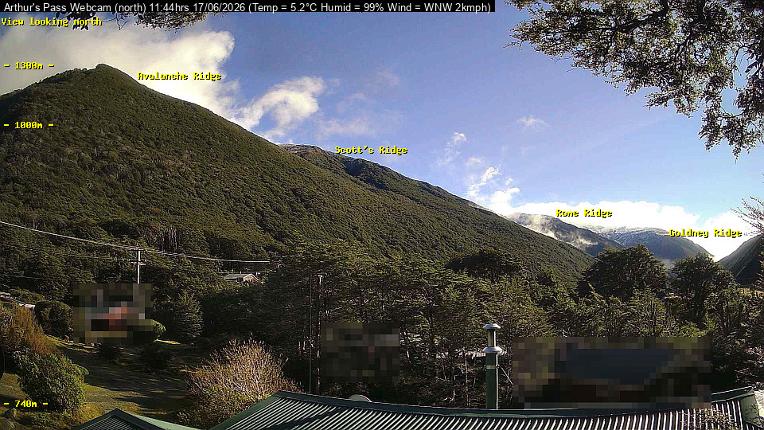 Webcam Temple Basin: Arthur Pass North