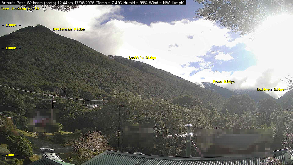 Webcam Temple Basin: Arthur Pass North