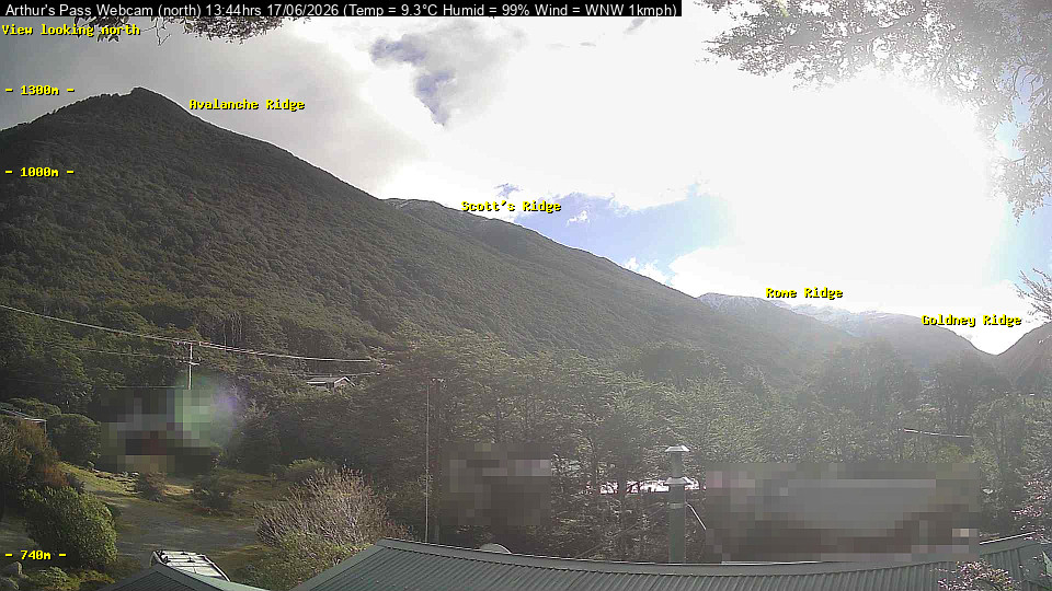 Webcam Temple Basin: Arthur Pass North