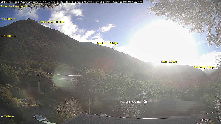 Webcam Temple Basin: Arthur Pass North
