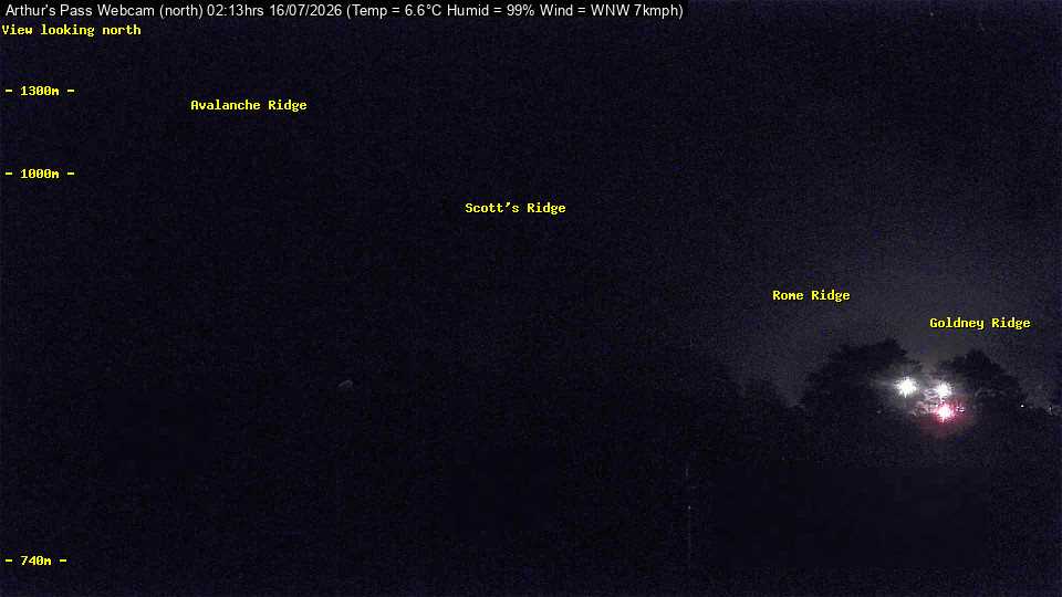 Webcam Temple Basin: Arthur Pass North