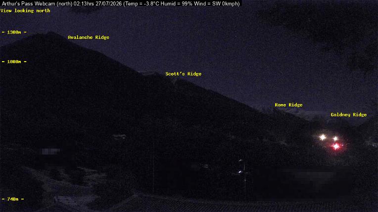 Webcam Temple Basin: Arthur Pass North