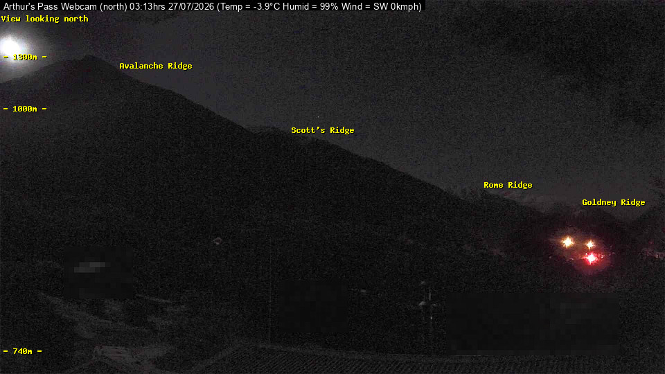 Webcam Temple Basin: Arthur Pass North