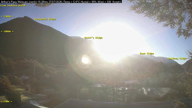 Webcam Temple Basin: Arthur Pass North