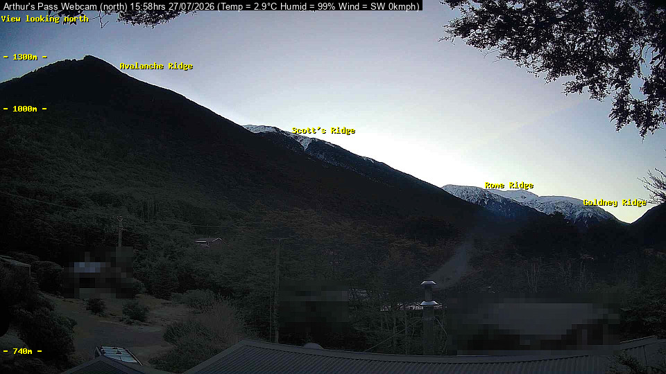 Webcam Temple Basin: Arthur Pass North