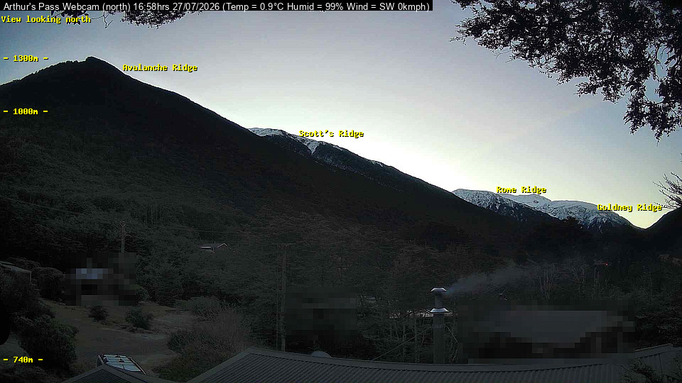 Webcam Temple Basin: Arthur Pass North