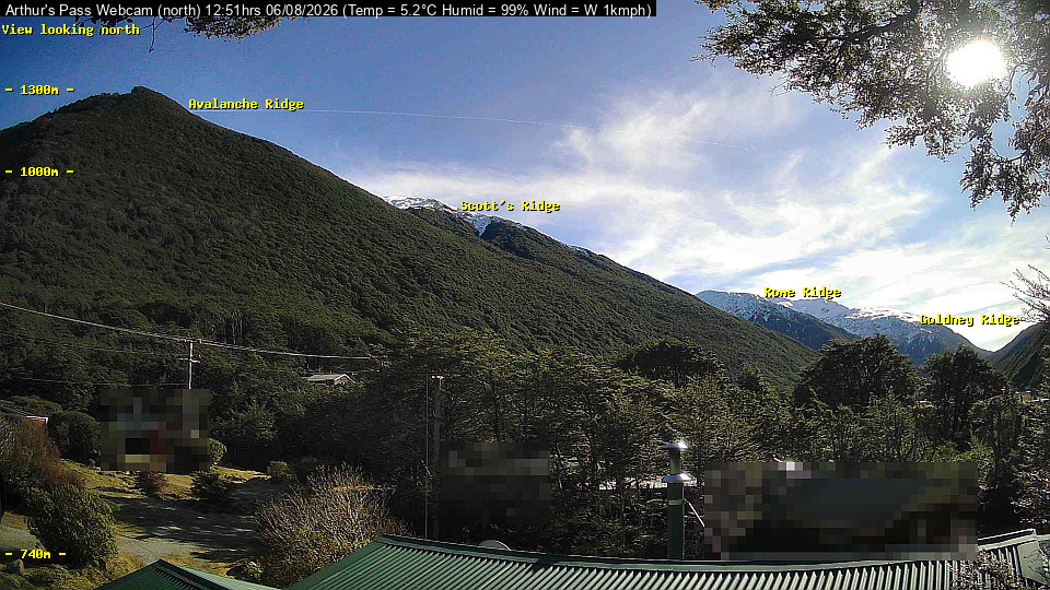 Webcam Temple Basin: Arthur Pass North