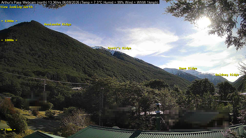 Webcam Temple Basin: Arthur Pass North
