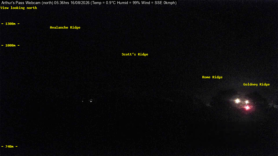 Webcam Temple Basin: Arthur Pass North