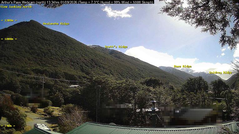 Webcam Temple Basin: Arthur Pass North