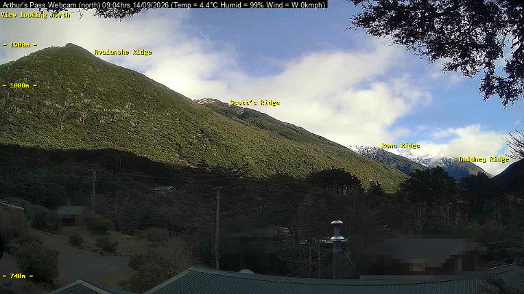 Webcam Temple Basin: Arthur Pass North