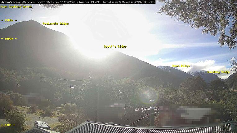 Webcam Temple Basin: Arthur Pass North