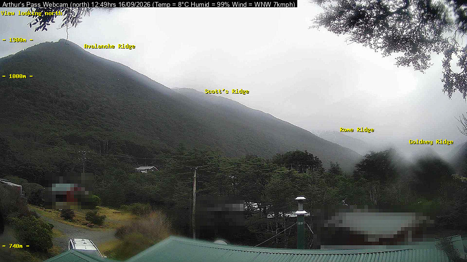 Webcam Temple Basin: Arthur Pass North