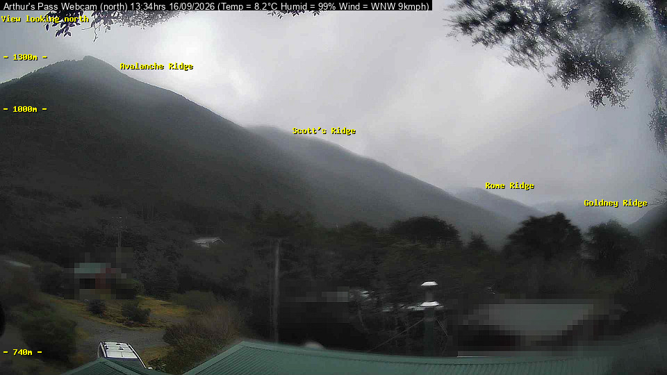 Webcam Temple Basin: Arthur Pass North