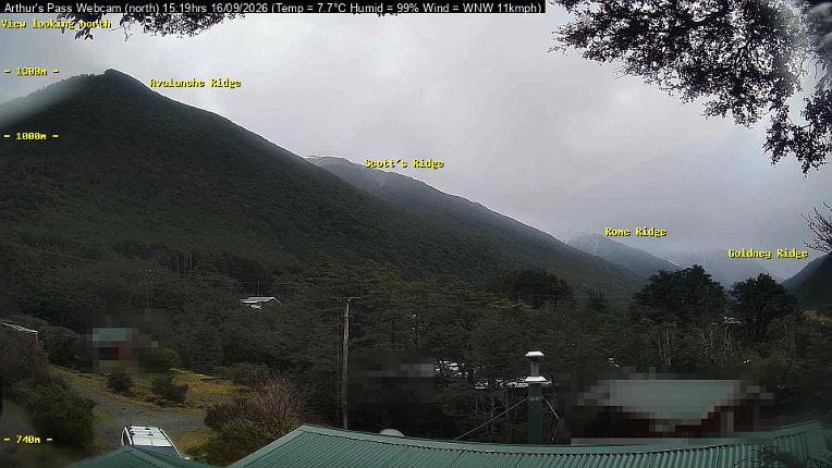Webcam Temple Basin: Arthur Pass North