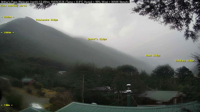 Webcam Temple Basin: Arthur Pass North