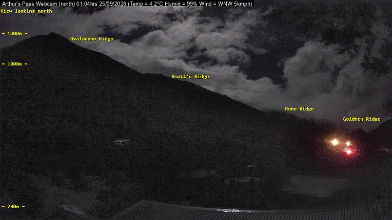 Webcam Temple Basin: Arthur Pass North