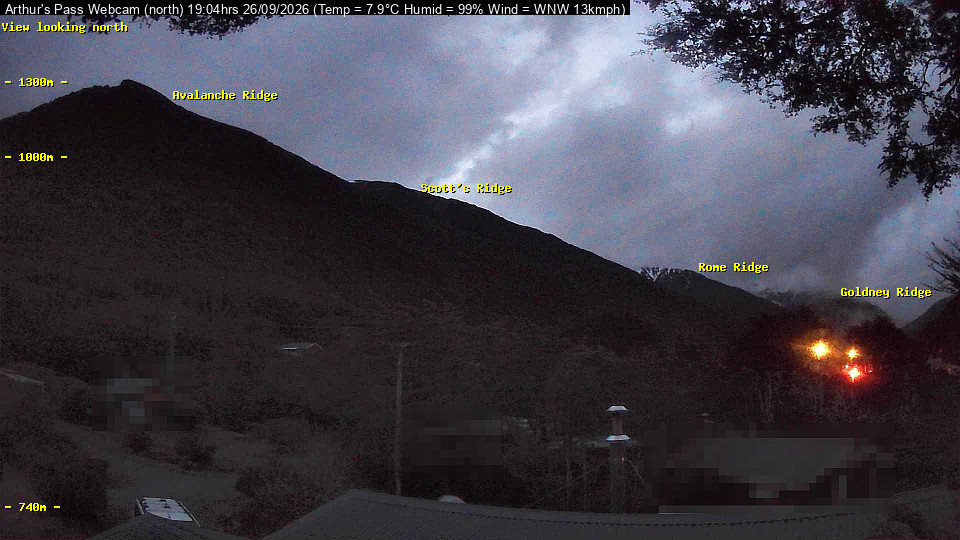 Webcam Temple Basin: Arthur Pass North