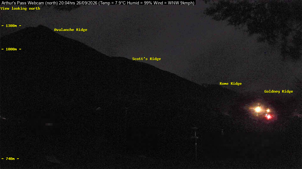 Webcam Temple Basin: Arthur Pass North