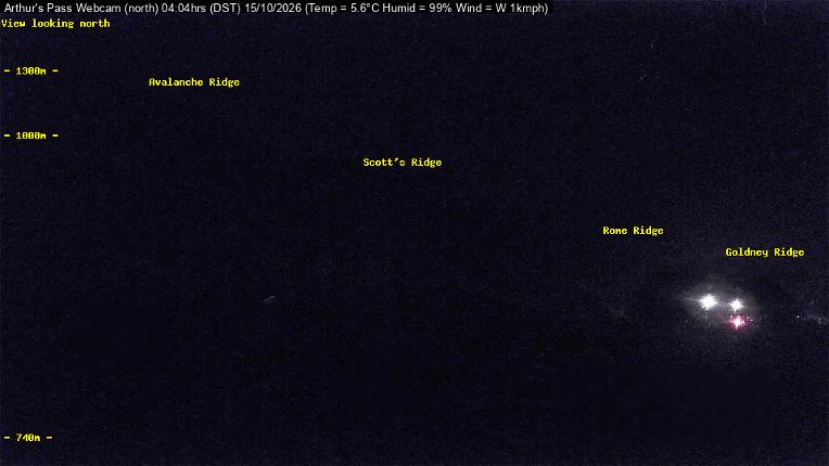 Webcam Temple Basin: Arthur Pass North