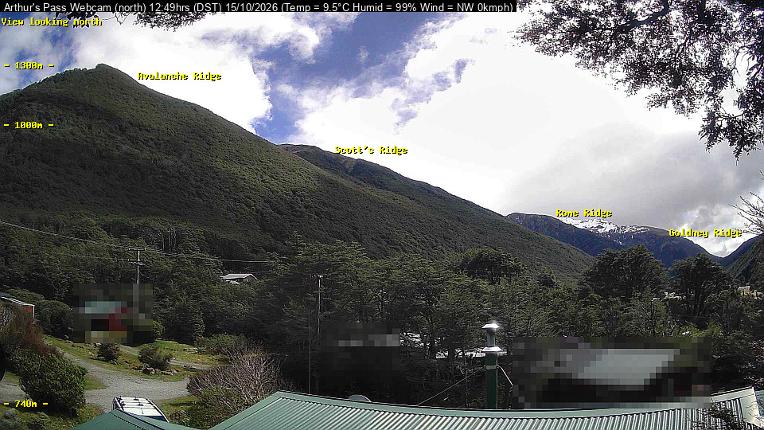 Webcam Temple Basin: Arthur Pass North