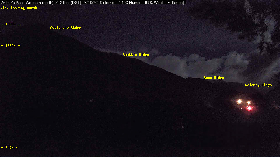Webcam Temple Basin: Arthur Pass North