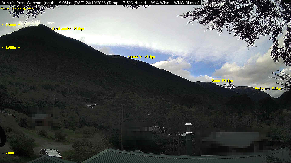 Webcam Temple Basin: Arthur Pass North