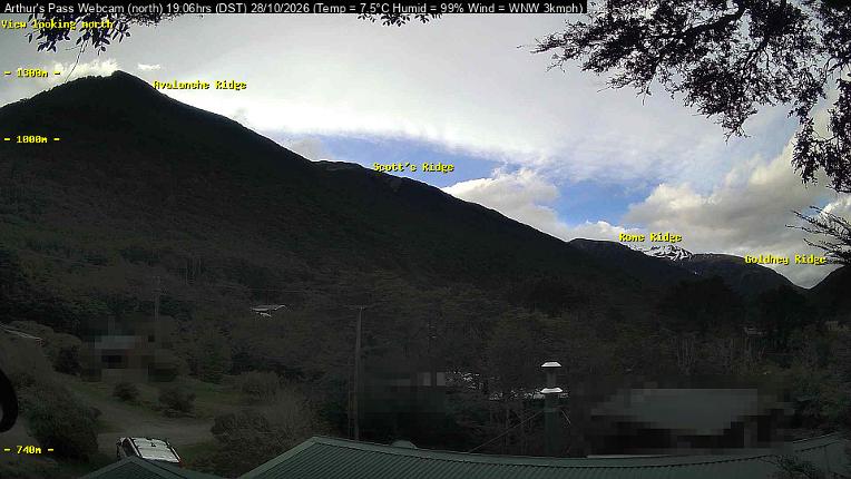 Webcam Temple Basin: Arthur Pass North