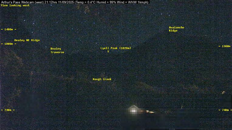 Webcam Temple Basin: Arthur Pass West