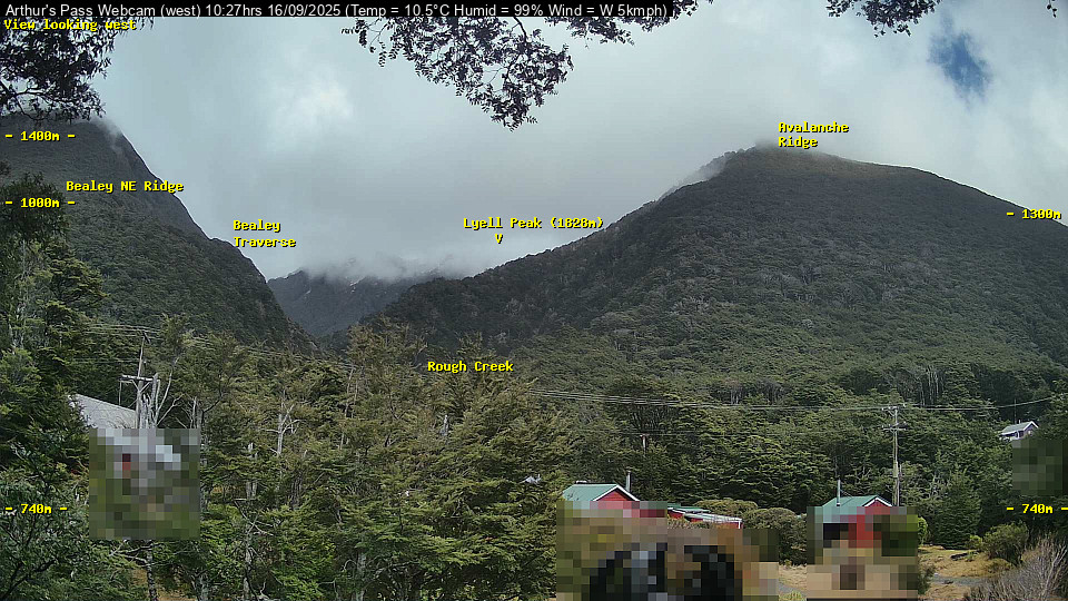 Webcam Temple Basin: Arthur Pass West