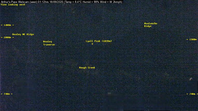 Webcam Temple Basin: Arthur Pass West