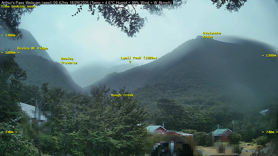Webcam Temple Basin: Arthur Pass West
