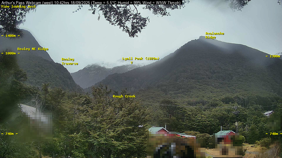 Webcam Temple Basin: Arthur Pass West