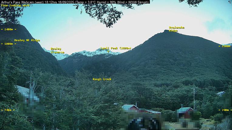 Webcam Temple Basin: Arthur Pass West