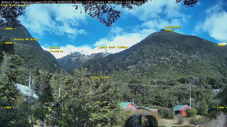 Webcam Temple Basin: Arthur Pass West